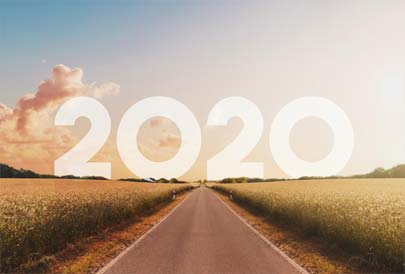 כביש ריק עם כיתוב 2020